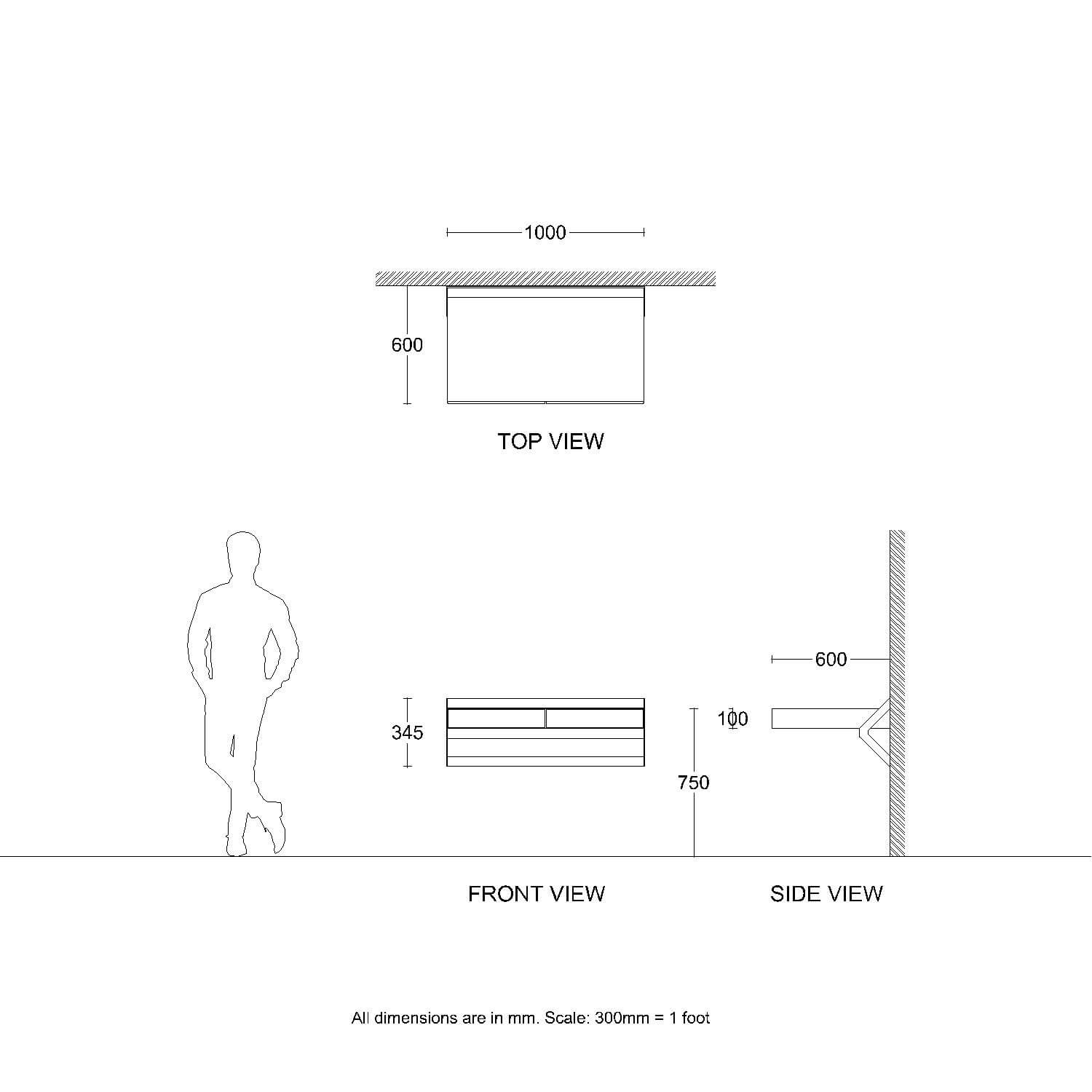 Study table size cheap in mm
